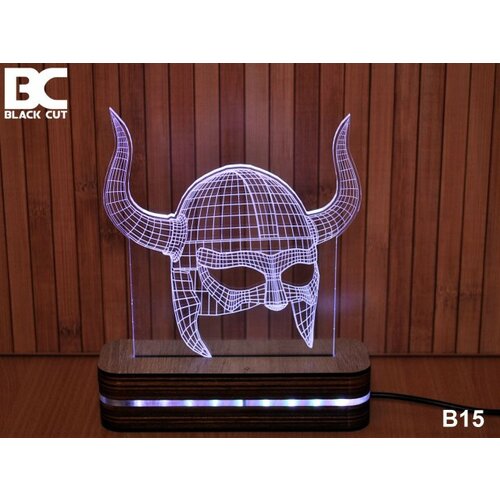 Black Cut 3D lampa sa 9 različitih boja i daljinskim upravljačem - helmet ( B15 ) Cene