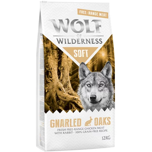 Wolf of Wilderness "Soft - Gnarled Oaks" - piščanec proste reje & zajec - Varčno pakiranje: 2 x 12 kg