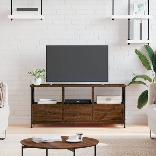 TV ormarić boja smeđeg hrasta 102x33x45 cm od drva i željeza Cijene