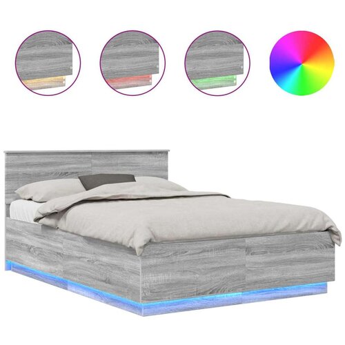  Okvir za krevet S LED lampica Siva Sonoma 160 x 200 cm - Sivi hrast sonoma 160 x 200 cm Slike
