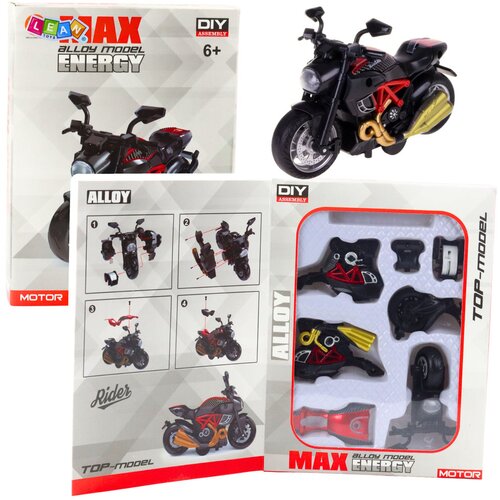  Metalni motor za sastavljanje 1:14 DIY - crveno/zlatnii Slike