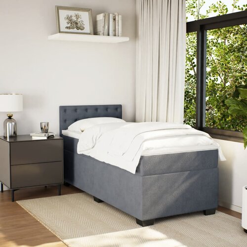 Box spring krevet s madracem tamnosivi 90x190 cm bar&amp;scaron;unasti Slike