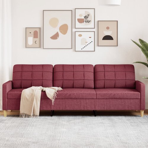 vidaXL Trosjed od tkanine crvena boja vina 210 cm Cijene