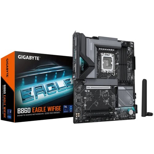 Gigabyte B860 EAGLE WIFI6E Motherboard - Intel Core Ultra Series CPUs, 12+1+2+1 Phases VRM, up to 9066MHz DDR5, 1xPCIe 5.0 + 2xPCIe 4.0 M.2, 2.5GbE LAN, WIFI 6E, USB 3.2 Gen 2x2 Slike