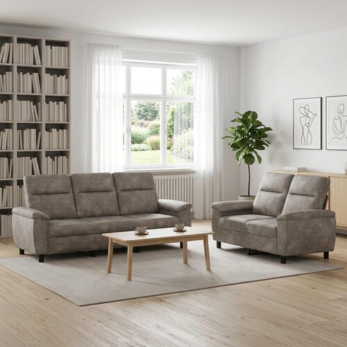  Set sofe 2 pcs Svjetlosiva Umetnička suknja koža Slike