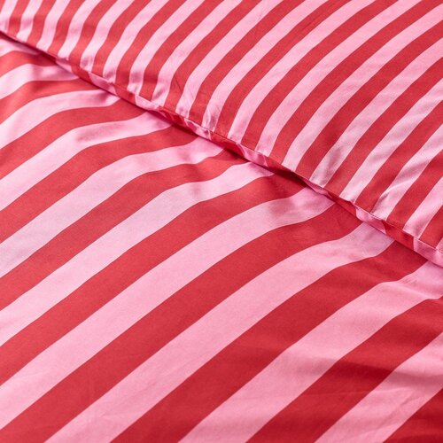 Sassy B Rdeča/rožnata enojna posteljnina 135x200 cm Stripe Tease &amp;ndash; Slike