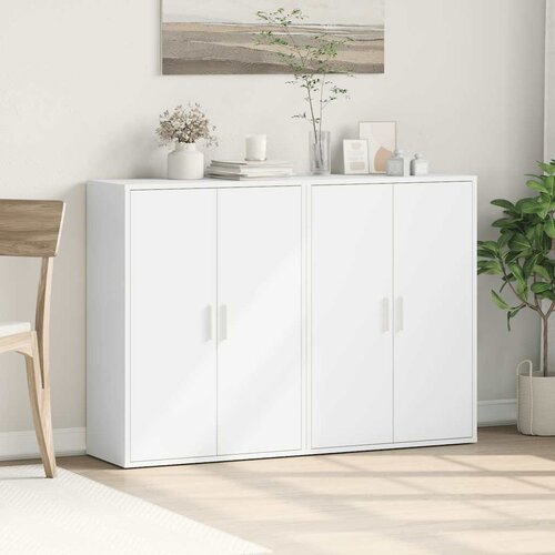  Komoda 2 kom bijela 60x31x84 cm od konstruiranog drva Slike
