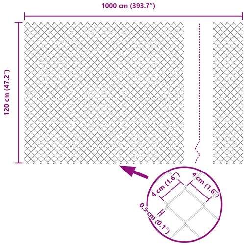  Ograda od čelične žice siva 1.2x10 m Slike