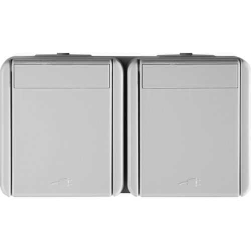 Tem_catez TEM ČATEŽ vtičnica dvojna horizontalna, bela, IP44, Fontana, TEM CF10PW-U, 52791 Slike