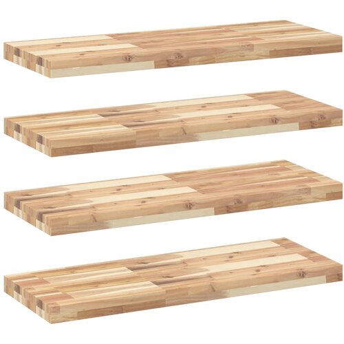VidaXL Viseče police 4 kosi 80x30x4 cm neobdelan masiven les akacije, (5000307498) Slike