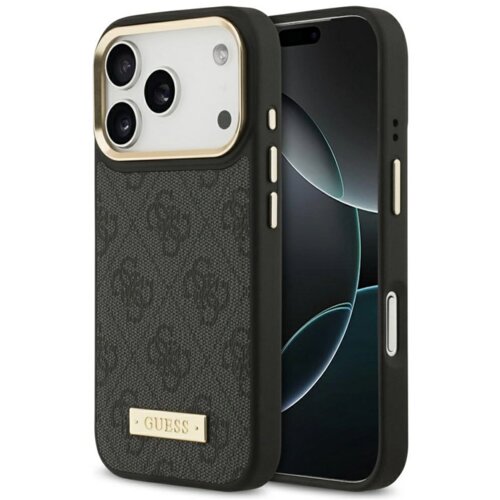 Guess maska 4G logo plate magsafe za iphone 17 pro crna Slike