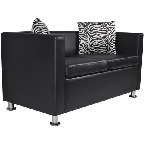 Maison Chic kavč - Sofa - Kanape dvosed umetno usnje črne barve, (21726762) Cene