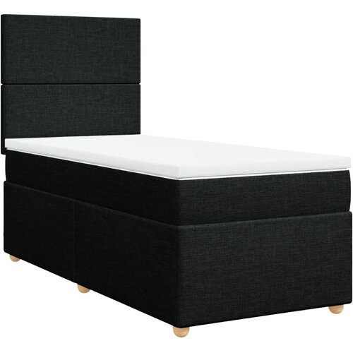 vidaXL Box spring postelja z vzmetnico črna 100x200 cm blago, (21291907) Cene