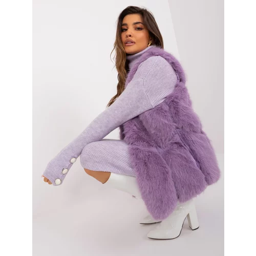 Fashion Hunters Light purple fur vest with pockets