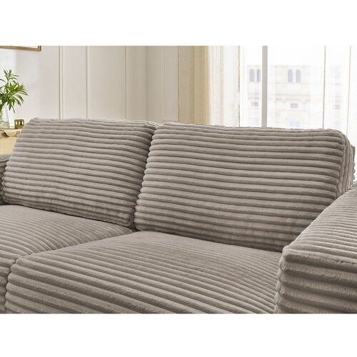 Bobochic Paris Smeđe-siva sofa za spavanje/sklopiva od samta 220 cm Hugo &amp;ndash; Slike