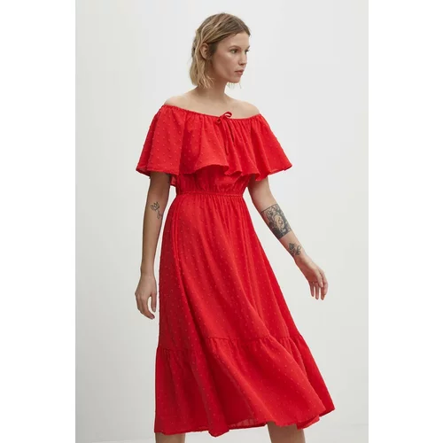 Answear Lab Obleka rdeča barva
