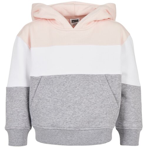 Urban Classics Kids girls' oversize 3-Tone sweatshirt light pink/white/grey Slike