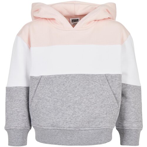 Urban Classics Kids Girls&amp;#039; Oversize 3-Tone Sweatshirt Light Pink/White/Grey Slike