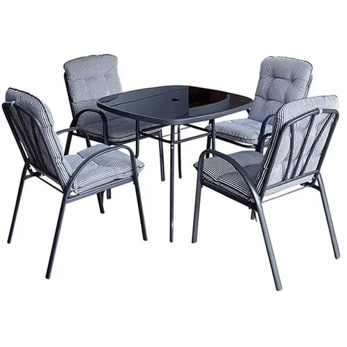 Intex Bastenski set Veneto sto + 4 stolice crno/sivi /38048 Cene