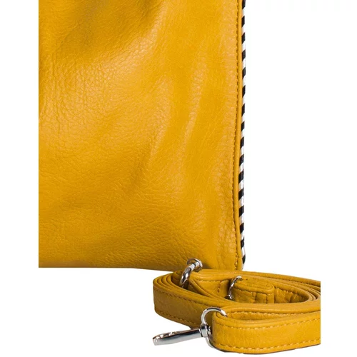 Fashion Hunters Ladies' dark yellow shoulder bag with a handle