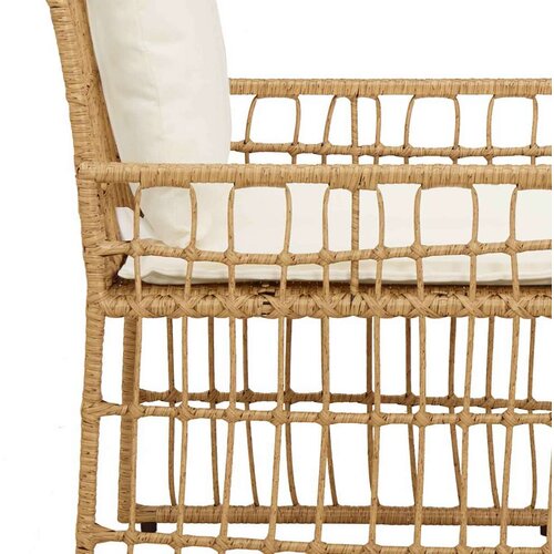  Set vanjskog namje&amp;scaron;taja 3 pcs Prirodna i krema bijela - Prirodna i kremasto bijela 2x pojedinačna stolica +1x mali stol Slike