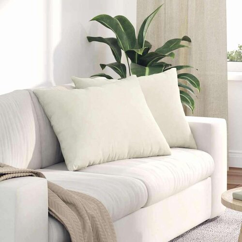 vidaXL Blazine za kavč 2 pcs krema 70 x 50 cm Žametna tkanina Cene