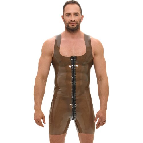 Latex Body with Straps & 2-way Zip 2910470 Transparent Smoky Grey M Cene