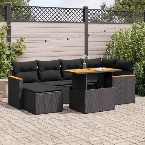  7-dijelni set vrtnih sofa od poliratana s jastucima crni bagrem Cijene