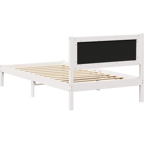  Krevetni okvir s tapiciranim uzglavljem Svijetlo siva Bijela 100 x 200 cm Slike