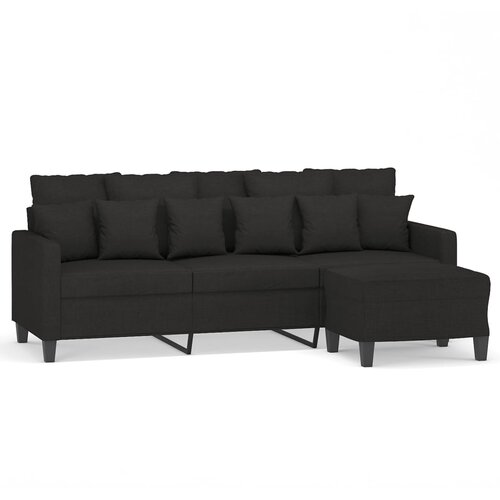 Maison Chic kavč - Sofa - Kanape s stolčkom za noge črn 180 cm blago, (21726940) Slike