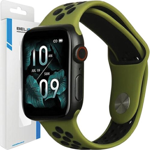 Beline pa&scaron;ček za apple watch sport silikon 42/44/45/49MM zeleno-črn, (21969323) Cene