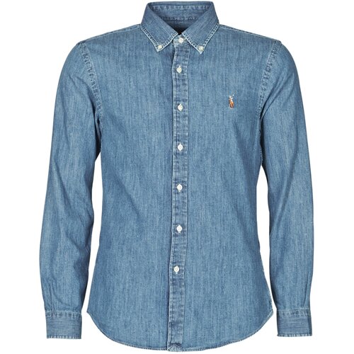 Polo Ralph Lauren CHEMISE CINTREE SLIM FIT EN JEAN DENIM BOUTONNE LOGO PONY PLAYER Blue Slike