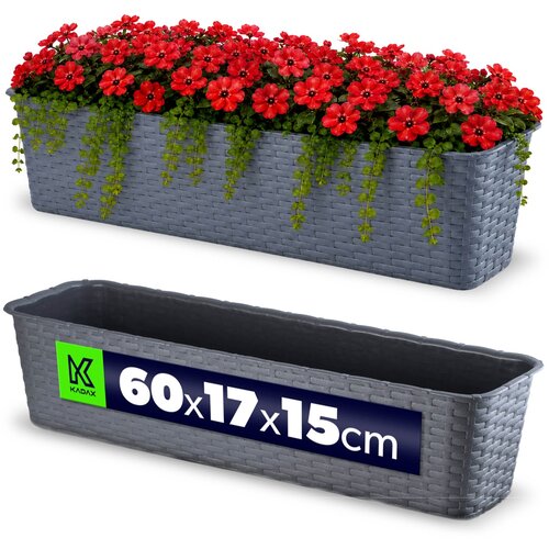 KADAX balkonski lonec 60 cm, cvetlični lonec, balkonski grafitni, (5000352814) Cene