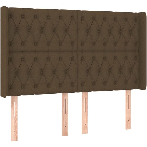 Maison Chic Vzglavna omarica - Nočna omarica - Posteljna omarica z u&amp;scaron;esi temno rjavo 147x16x118/128 cm blago, (21708372) Slike