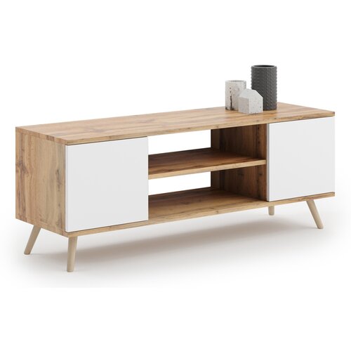 Kobi Furniture RTV omarica Focus 135 cm hrast zlati Craft - bela, (21960678) Cene