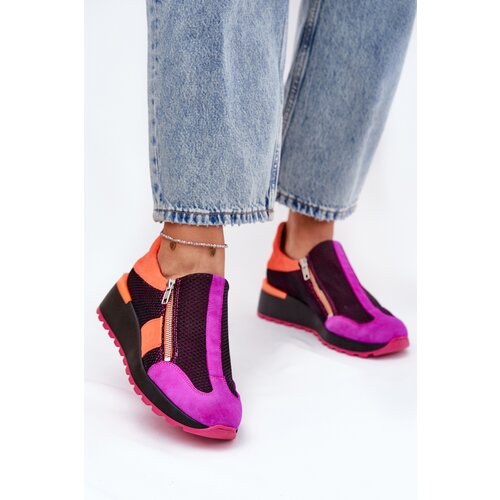 Maciejka Leather Wedge Sneakers Black Cijene