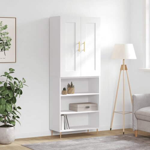 VidaXL Visoka komoda bijela 69 5x34x180 cm konstruirano drvo Slike
