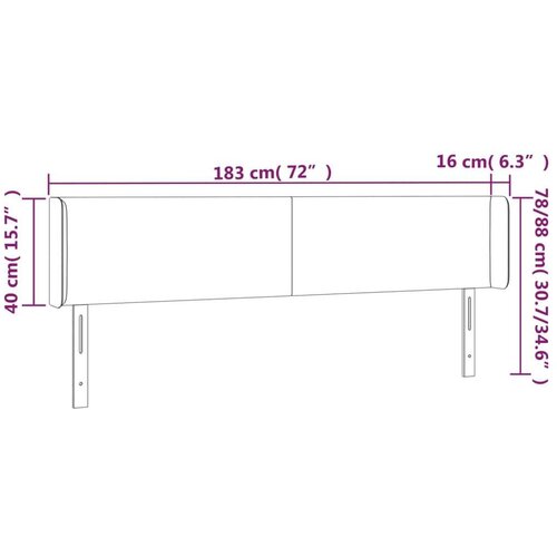 vidaXL LED posteljno vzglavje temno zeleno 183x16x78/88 cm žamet, (20951818) Cene