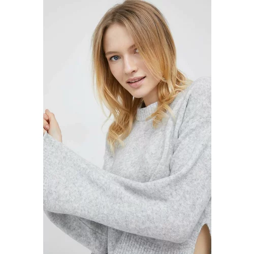 Calvin Klein Jeans Pulover s dodatkom vune za žene, boja: siva, lagani, s poludolčevitom