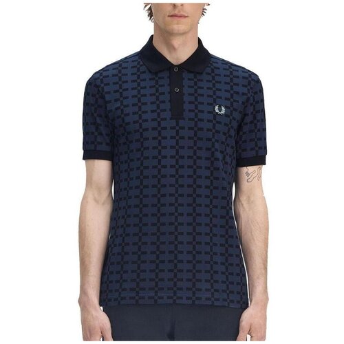 Fred Perry JACQUARD PRINT POLO SHIRT Plava Slike
