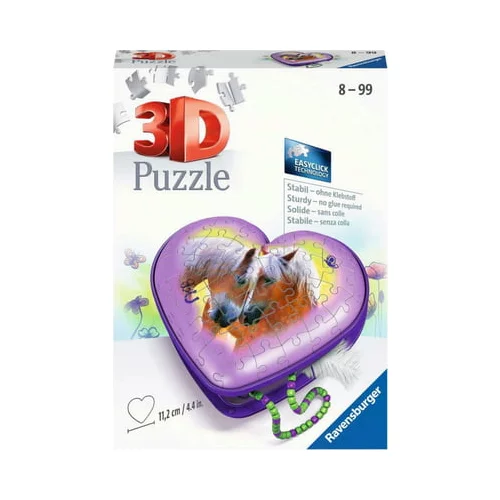 Ravensburger Puzzle - 3D Puzzle Organizer - Heart Box - Konji, 54 delov