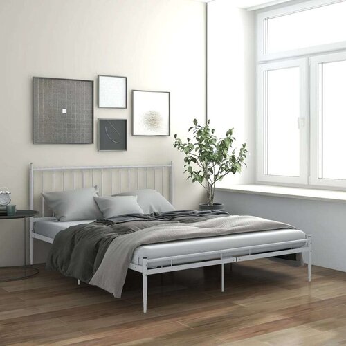  Za krevet bijeli metalni 180 x 200 cm Slike