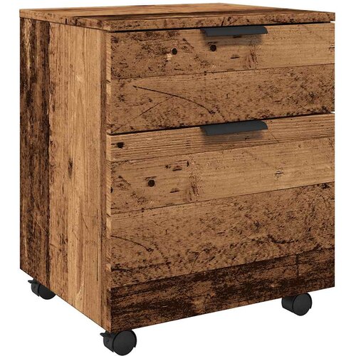  Mobilni ormar za spise s kotačima staro drvo 45x38x54 cm Slike