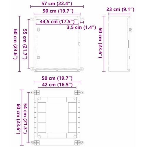  Upravljački ormar Siva 57 x 23 x 60 cm ABS plastika Slike