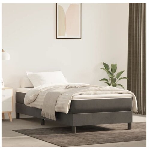  Box spring postelja z vzmetnico temno siva 80x200 cm žamet Cene