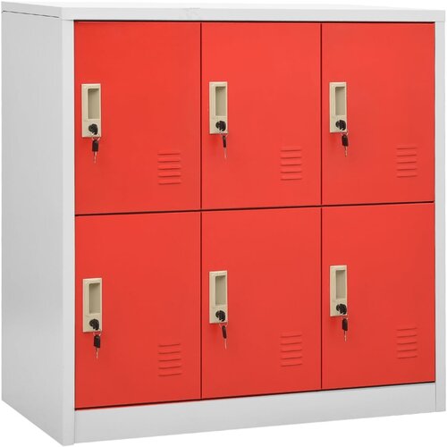 vidaXL omara s ključavnico svetlo siva in rdeča 90x45x92,5 cm jeklo Cene