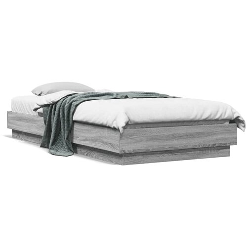 VidaXL Posteljni okvir siva sonoma 90x200 cm inženirski les Slike
