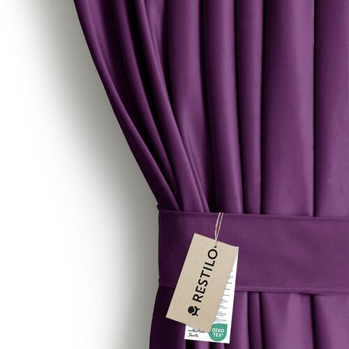 AmeliaHome Curtain VELVET color violet style classic silver eyelets type of material - textiles velvet 140x245 Cijene
