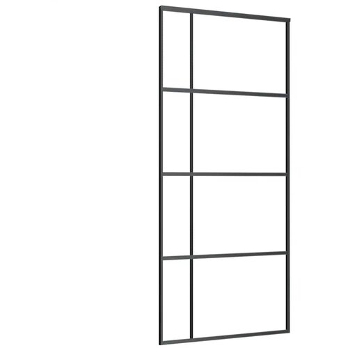  Klizna vrata s priborom crna 90 x 205 cm od ESG stakla Slike