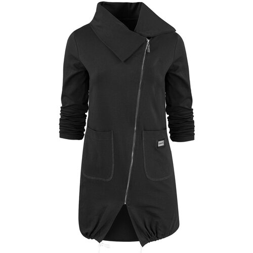 Pri Thin long sweatshirt with a diagonal zipper and a BEATA neck warmer Slike